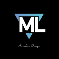 ML Letter Logo in Triangle -Modern Gradient Monogram for Branding & Identity Design