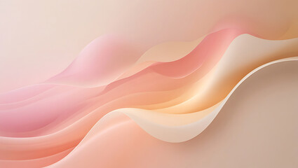 Ethereal abstract background with soft, flowing peach and pink waves.