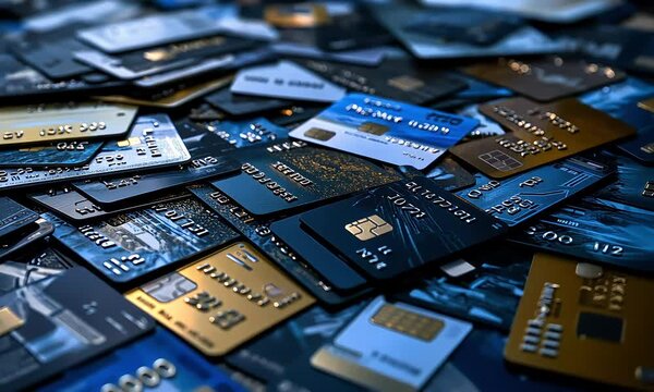 Variety of credit cards illustration