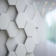 White Hexagonal Geometric Pattern Background