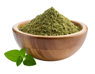 bowl of oregano powder isolated on transparent png