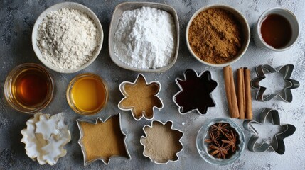 Fototapeta premium Baking ingredients laid out (1)