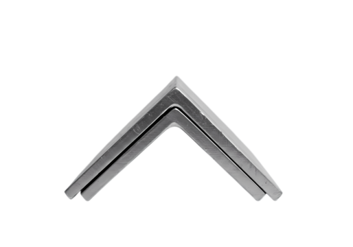 Metallic Corner Detail Abstract Geometric Shape Industrial Design Element on Transparent background
