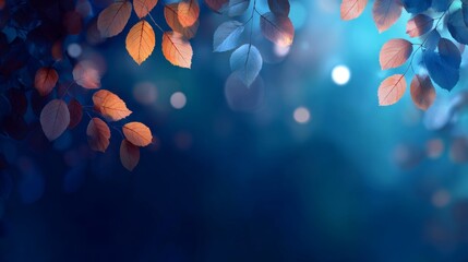 A gradient fall background, blue to deep blue