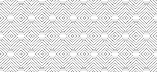 Geometric vector seamless pattern with line texture on white background. Abstract geometric pattern with stripes and lines. Pattern seamless background. Vector geometric fabric waves seamless texture.