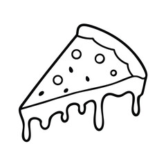 dripping cheese pizza in bold outline