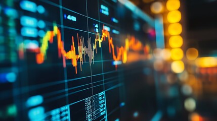 Dynamic stock market chart displaying financial data for investment analysis and business decisions