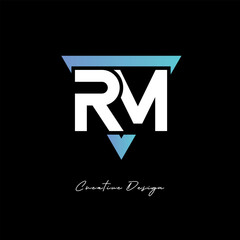 RM Letter Logo in Triangle -Modern Gradient Monogram for Branding & Identity Design