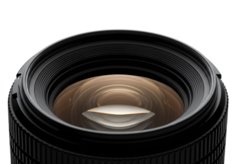 Macro Photography CloseUp of Camera Lens Aperture on Transparent background