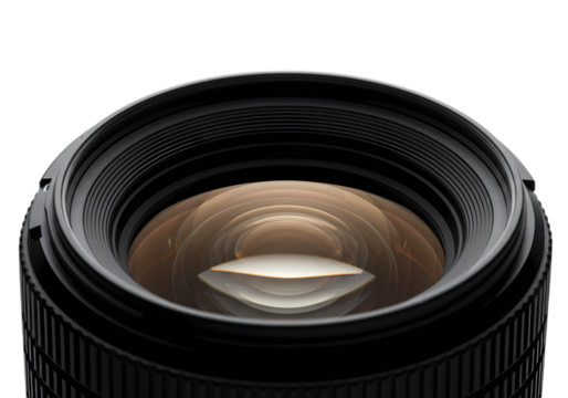Macro Photography CloseUp of Camera Lens Aperture on Transparent background