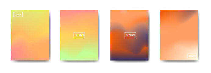 set of abstract background with beautiful gradation color, colorful background for poster flyer banner backdrop.vertical banner.cool fluid background vector illustration