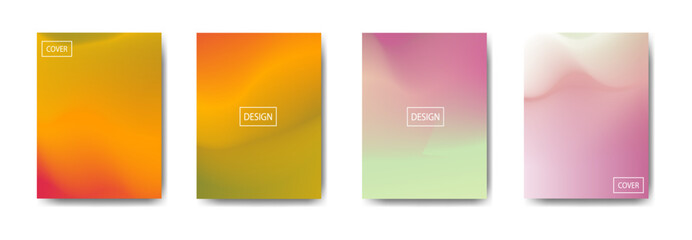 set of abstract background with beautiful gradation color, colorful background for poster flyer banner backdrop.vertical banner.cool fluid background vector illustration