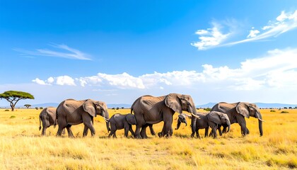 Elephants in a savanna landscape (1)