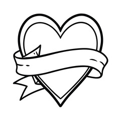 heart with ribbon banner clipart