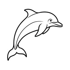 jumping dolphin outline drawing