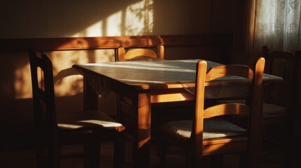 Sunlit rustic dining room