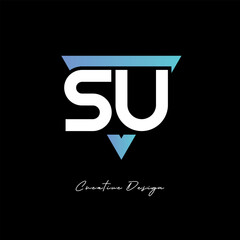 SU Letter Logo in Triangle -Modern Gradient Monogram for Branding & Identity Design