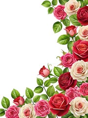 Obraz premium Bouquet of roses with a white background