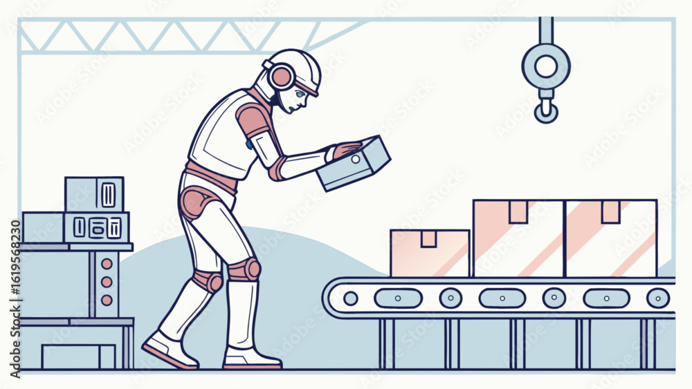 Poster robot automation in manufacturing ai powered logistics and supply chain management optimization tech