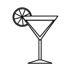 martini glass with lemon slice design