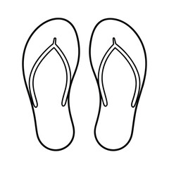 pair of flip flops outline clipart