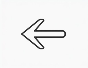 Fototapeta premium Arrow Left Icon – Minimalist Outline Vector, White Background, No Shadows