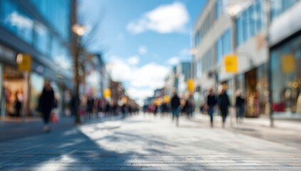 Fototapeta premium Blurry city street scene, sunny day (1)