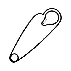 safety pin with heart design vector