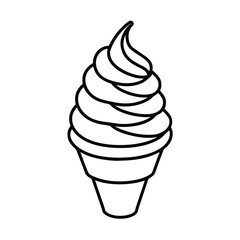 soft serve ice cream cone line art