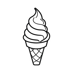 soft serve ice cream cone line art