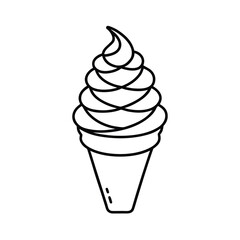 soft serve ice cream cone line art