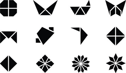 Geometric shapes in black color
