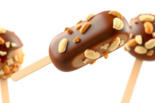 Eispop mit Schokoladen&uuml;berzug und N&uuml;ssen