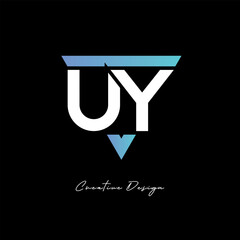 UY Letter Logo in Triangle -Modern Gradient Monogram for Branding & Identity Design