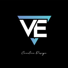 VE Letter Logo in Triangle -Modern Gradient Monogram for Branding & Identity Design