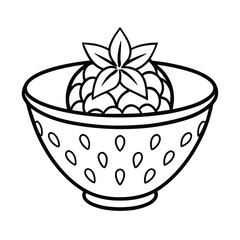 strawberry-fruit-in-decorative-bowl-on-white-backg.eps