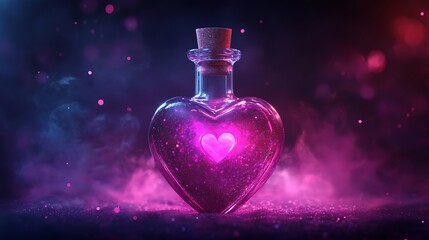 Capture hearts with this enchanting heart shaped bottle filled with sparkling magical potion