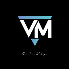 VM Letter Logo in Triangle -Modern Gradient Monogram for Branding & Identity Design