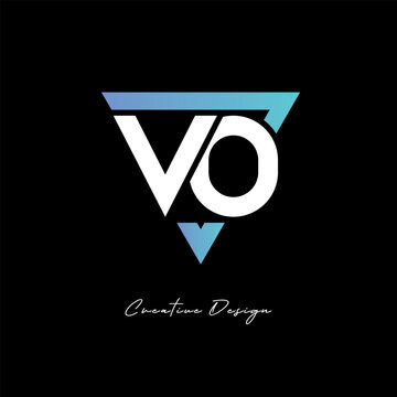 VO Letter Logo in Triangle -Modern Gradient Monogram for Branding & Identity Design
