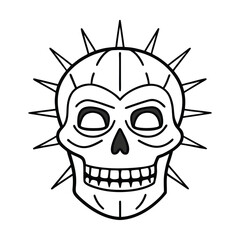 stylized pinhead skull vector clipart