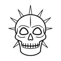 stylized pinhead skull vector clipart