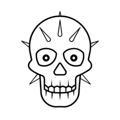 stylized pinhead skull vector clipart