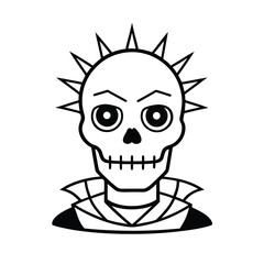 stylized pinhead skull vector clipart