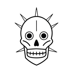 stylized pinhead skull vector clipart