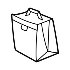 takeout food bag line art