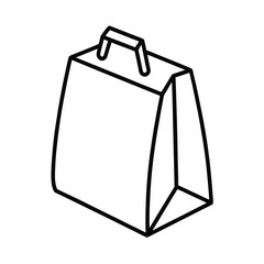 takeout food bag line art