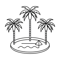tropical pool oasis with palm trees
