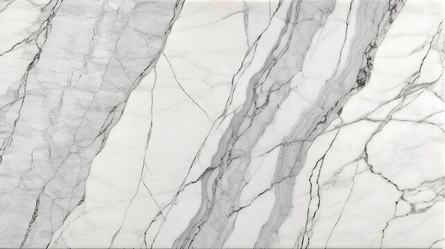 Elegant white marble texture displays intricate gray veins creating a luxurious and sophisticated background.