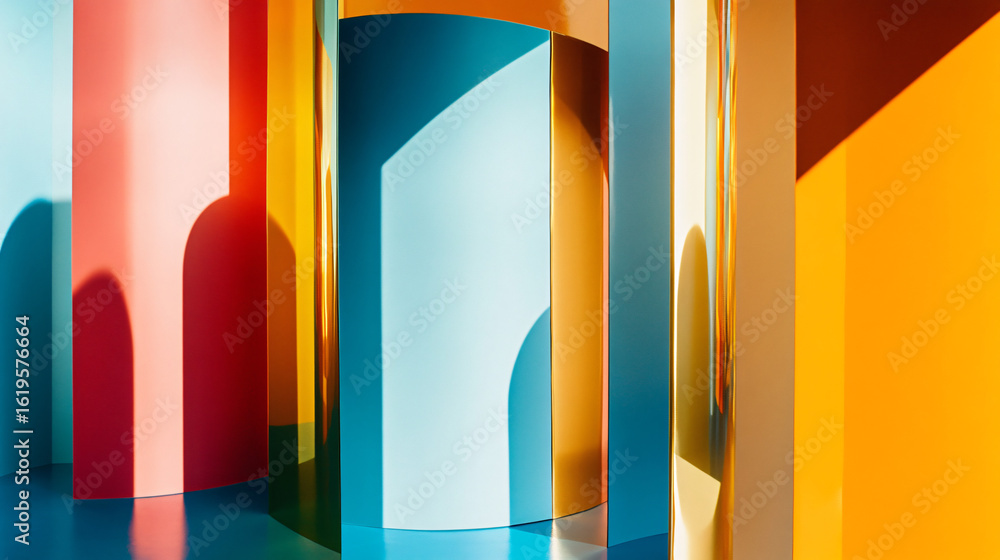 Poster vibrant collection of colorful vases displayed together showcasing unique designs and styles