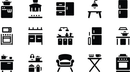 Kitchen furniture icons